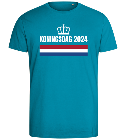 Kingsday Flag Design - Comfort men's fitted t-shirt_TURQUOISE_front