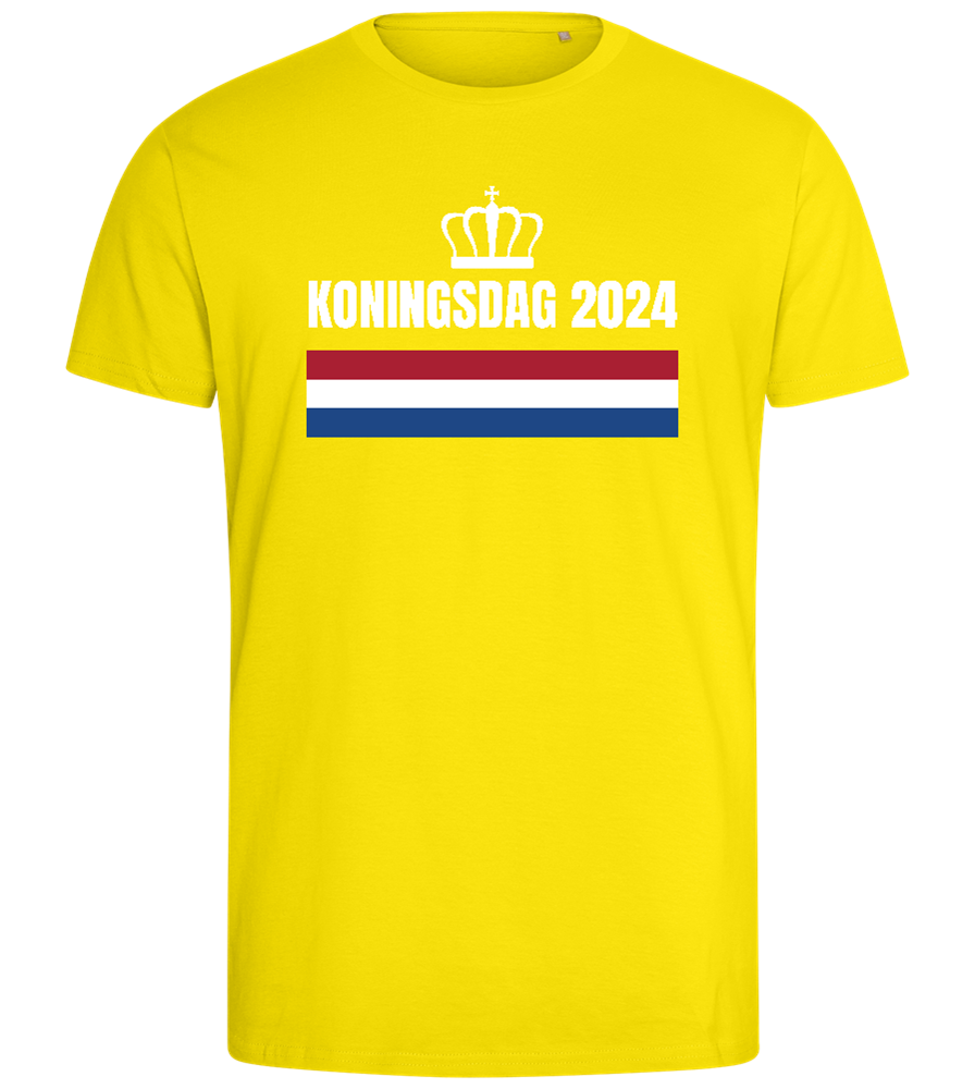 Kingsday Flag Design - Comfort men's fitted t-shirt_YELLOW_front