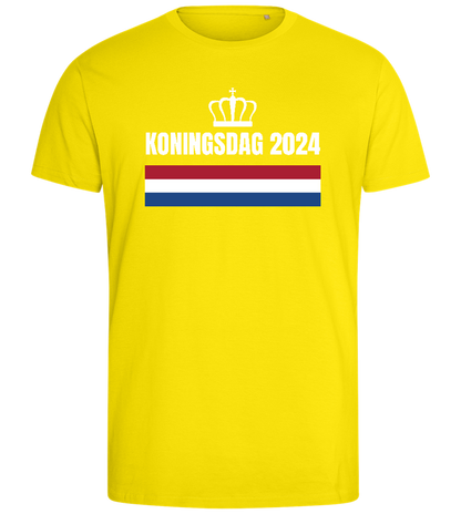 Kingsday Flag Design - Comfort men's fitted t-shirt_YELLOW_front