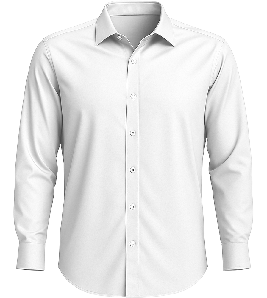 Comfort men's long sleeve stretch dress shirt_WHITE_front