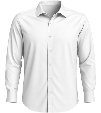 Comfort men's long sleeve stretch dress shirt_WHITE_front