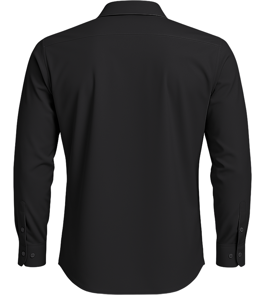 Comfort men's long sleeve stretch dress shirt_BLACK_back