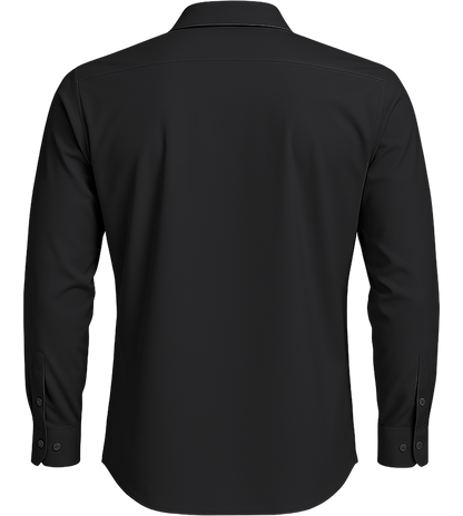 Comfort men's long sleeve stretch dress shirt_BLACK_back