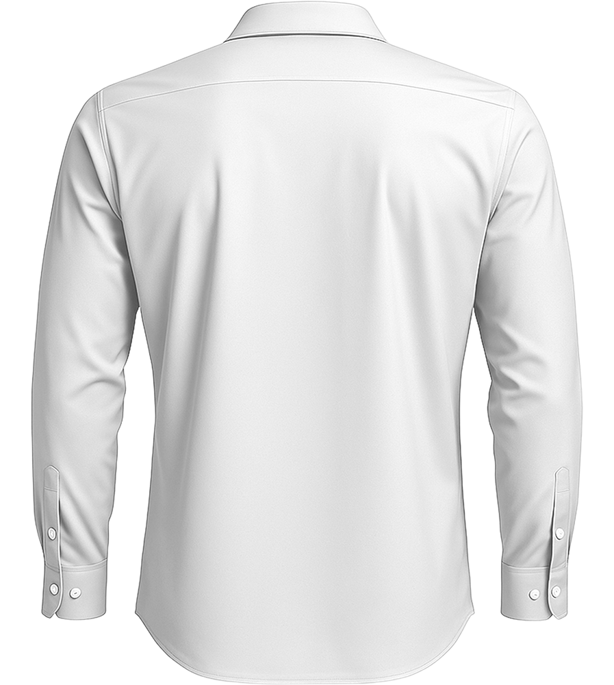 Comfort men's long sleeve stretch dress shirt_WHITE_back