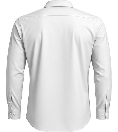 Comfort men's long sleeve stretch dress shirt_WHITE_back