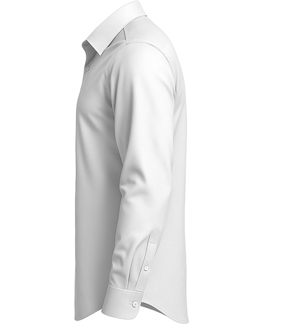 Comfort men's long sleeve stretch dress shirt_WHITE_left