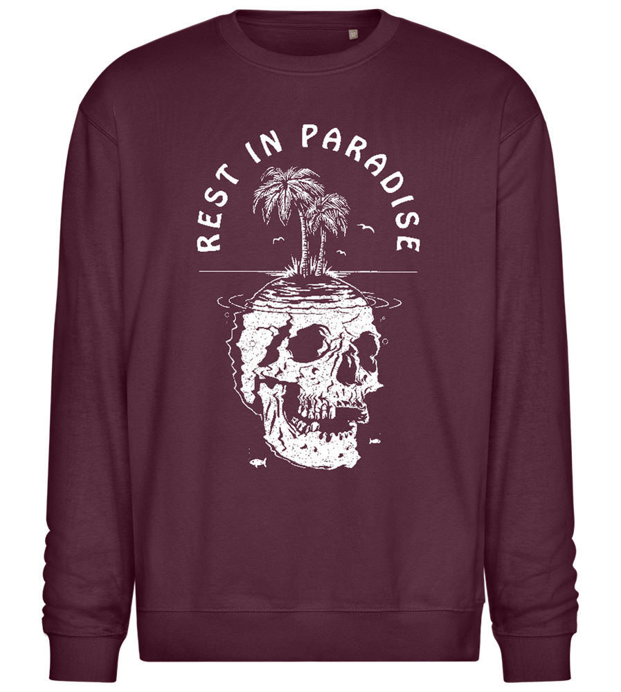 Rest In Paradise Island Design - Comfort Essential Unisex Sweater_BORDEAUX_front