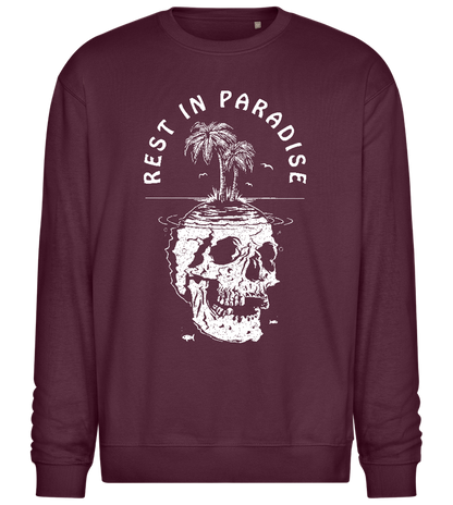 Rest In Paradise Island Design - Comfort Essential Unisex Sweater_BORDEAUX_front