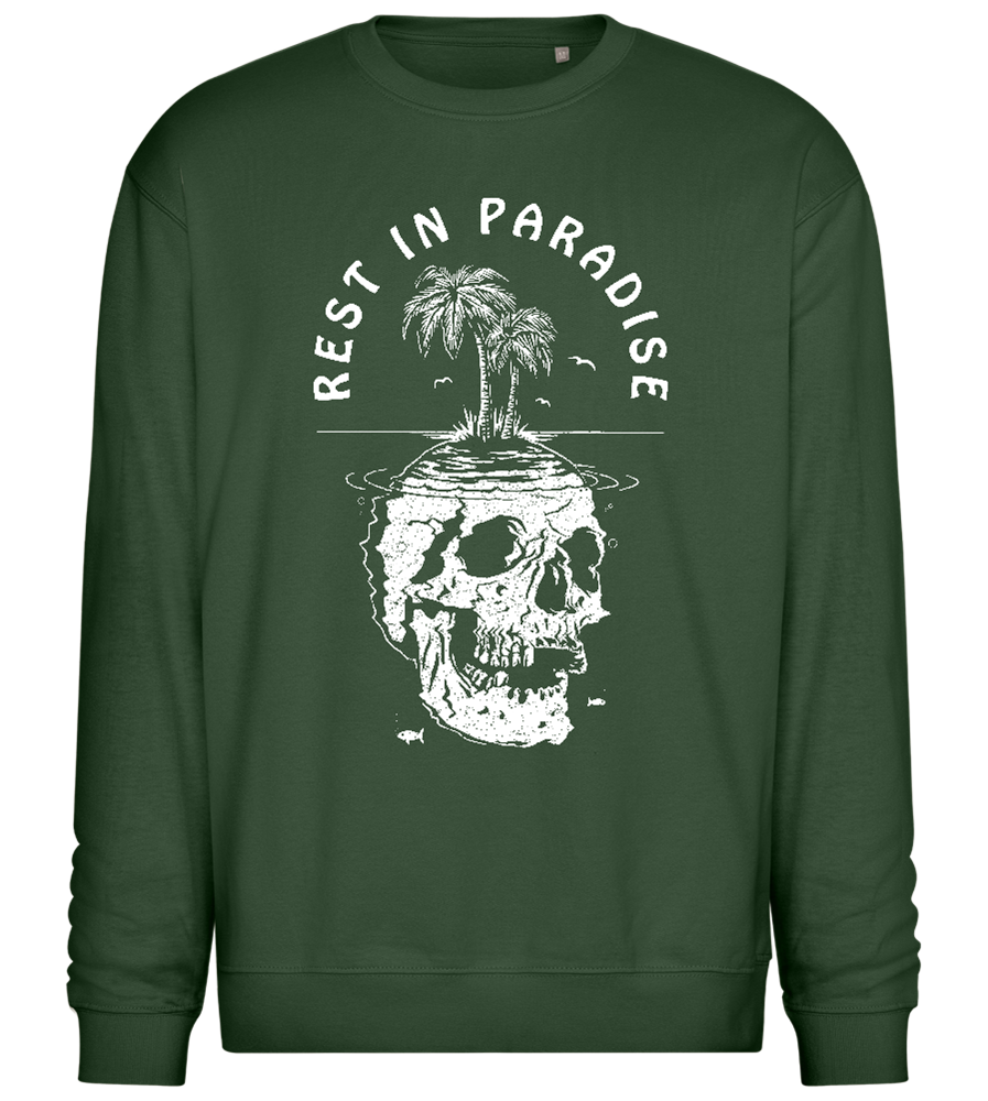 Rest In Paradise Island Design - Comfort Essential Unisex Sweater_GREEN BOTTLE_front