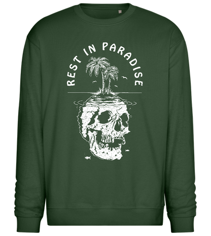 Rest In Paradise Island Design - Comfort Essential Unisex Sweater_GREEN BOTTLE_front