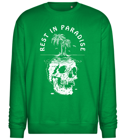 Rest In Paradise Island Design - Comfort Essential Unisex Sweater_MEADOW GREEN_front