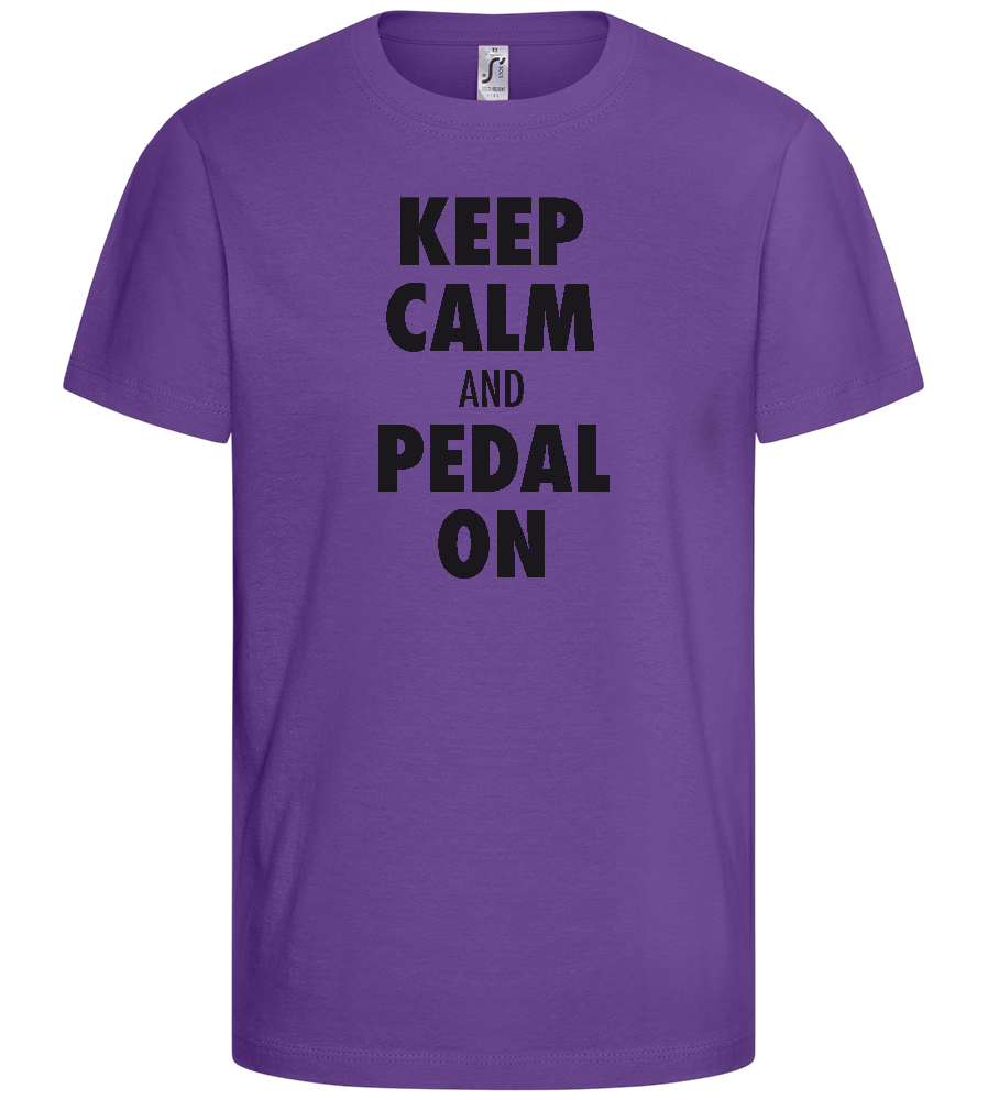 Keep Calm and Pedal On Design - Basic kids t-shirt_DARK PURPLE_front