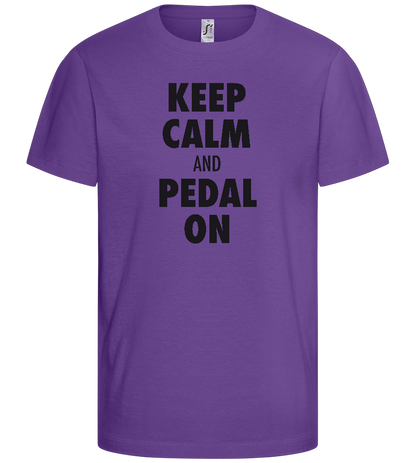 Keep Calm and Pedal On Design - Basic kids t-shirt_DARK PURPLE_front