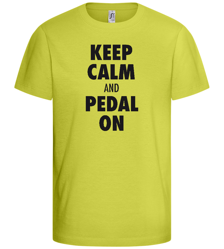 Keep Calm and Pedal On Design - Basic kids t-shirt_GREEN APPLE_front