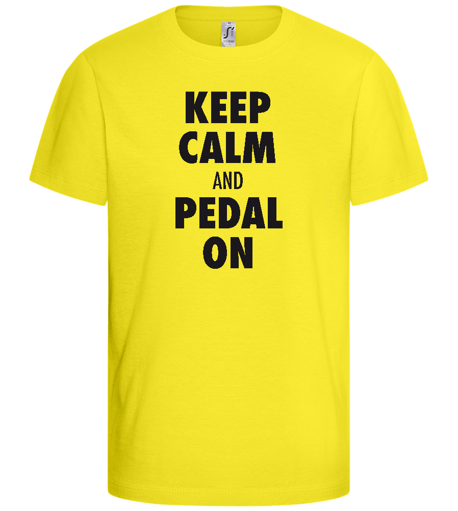 Keep Calm and Pedal On Design - Basic kids t-shirt_LEMON_front