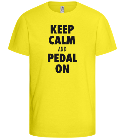 Keep Calm and Pedal On Design - Basic kids t-shirt_LEMON_front