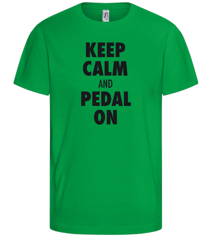 Keep Calm and Pedal On Design - Basic kids t-shirt_MEADOW GREEN_front