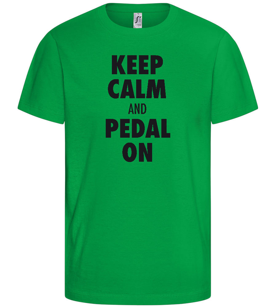 Keep Calm and Pedal On Design - Basic kids t-shirt_MEADOW GREEN_front