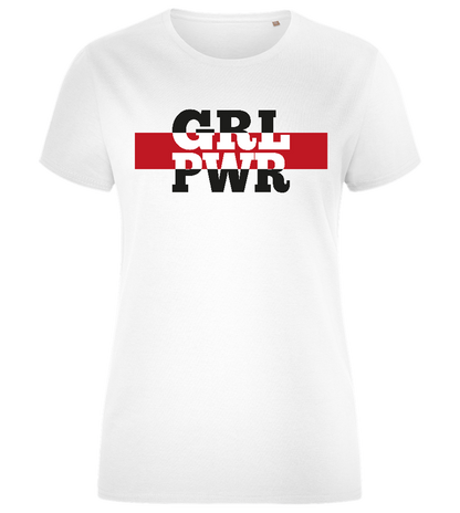 GRL PWR 1 Design - Comfort women's fitted t-shirt_WHITE_front