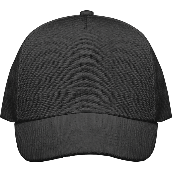 5-Panel Hemp Baseball Cap_BLACK_front