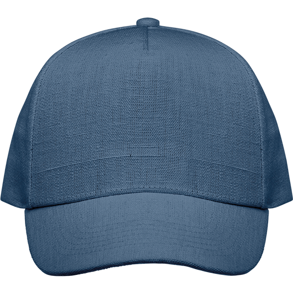 5-Panel Hemp Baseball Cap_BLUE_front