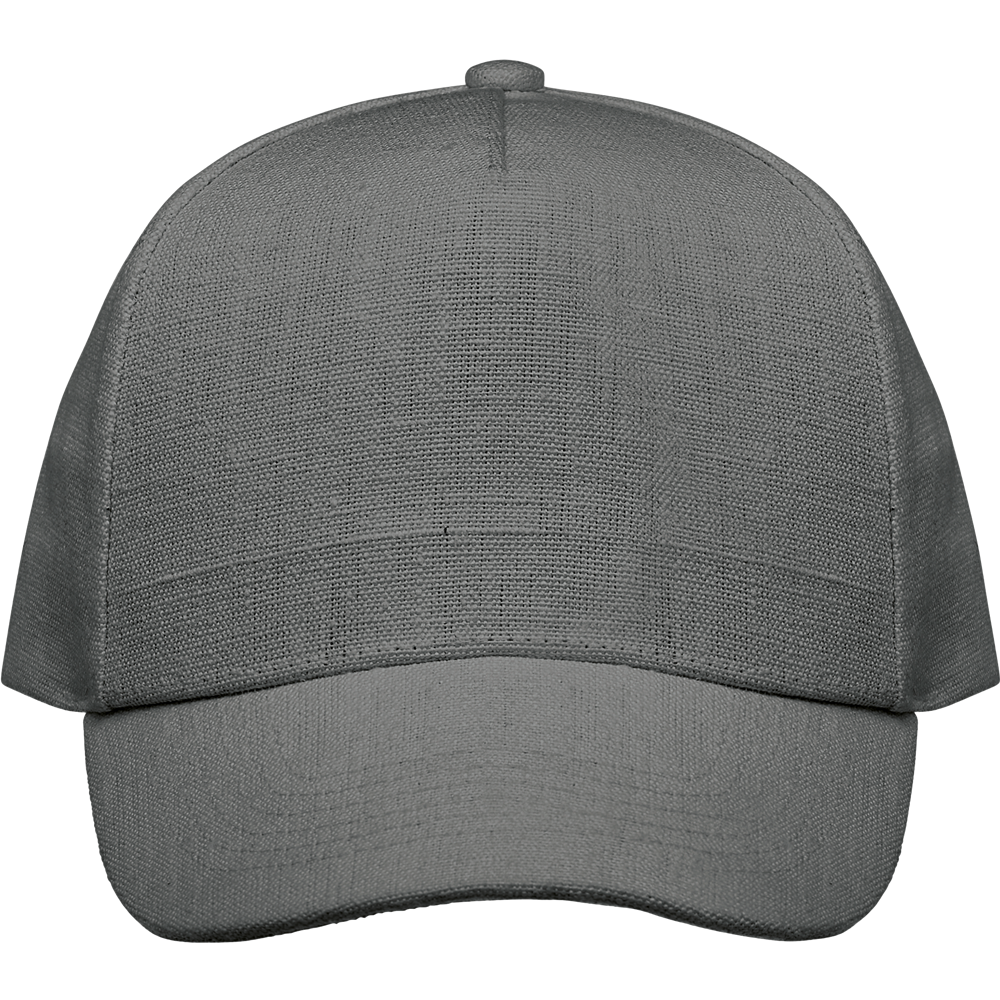 5-Panel Hemp Baseball Cap_GREY_front