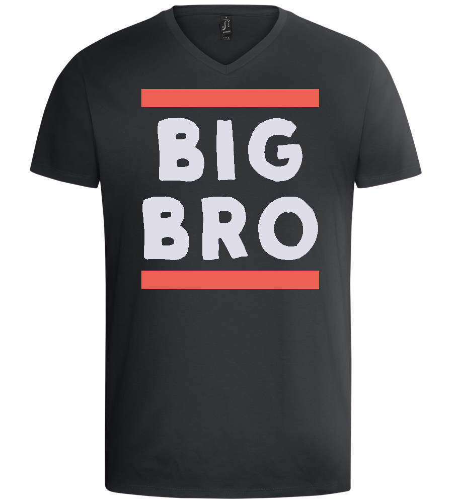 Big Bro Line Design - Basic men's v-neck t-shirt_DARK GRAY_front