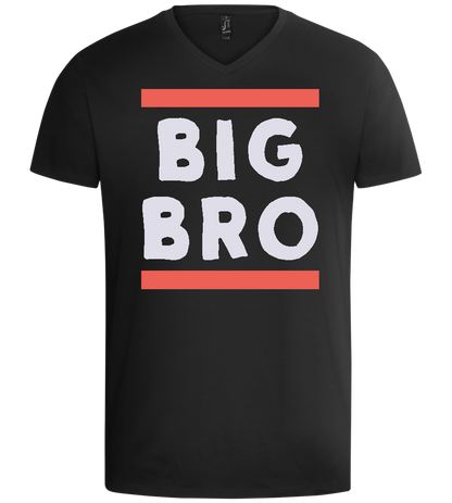 Big Bro Line Design - Basic men's v-neck t-shirt_DEEP BLACK_front