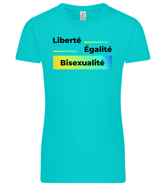 Liberté Égalité Bisexualité Design - Premium women's t-shirt_CARIBBEAN BLUE_front