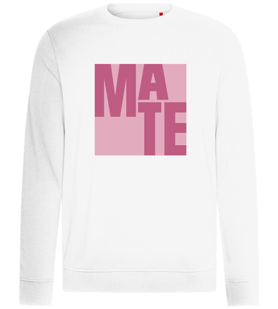 Mate Text Design - Comfort unisex sweater_WHITE_front