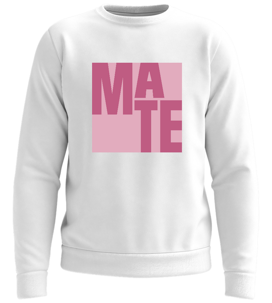 Mate Text Design - Comfort unisex sweater_WHITE_front
