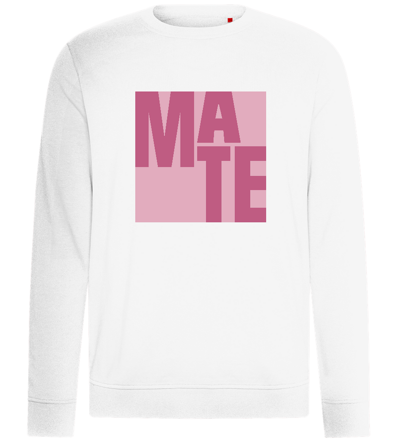 Mate Text Design - Comfort unisex sweater_WHITE_front