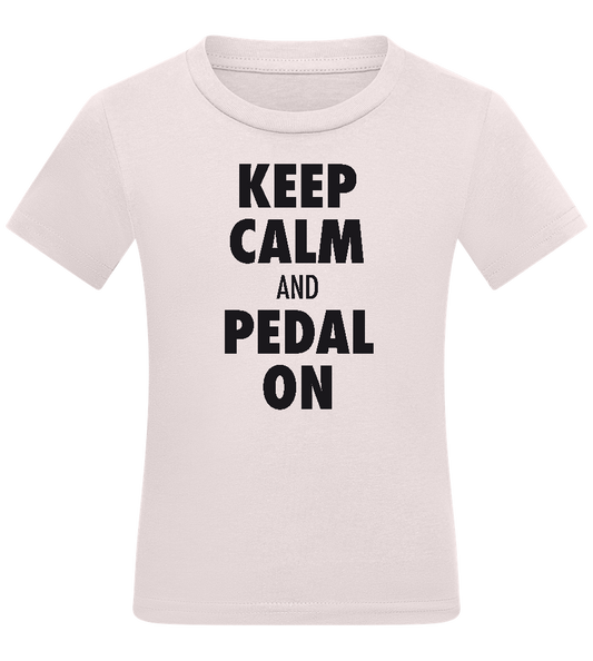 Keep Calm and Pedal On Design - Comfort kids fitted t-shirt_LIGHT PINK_front