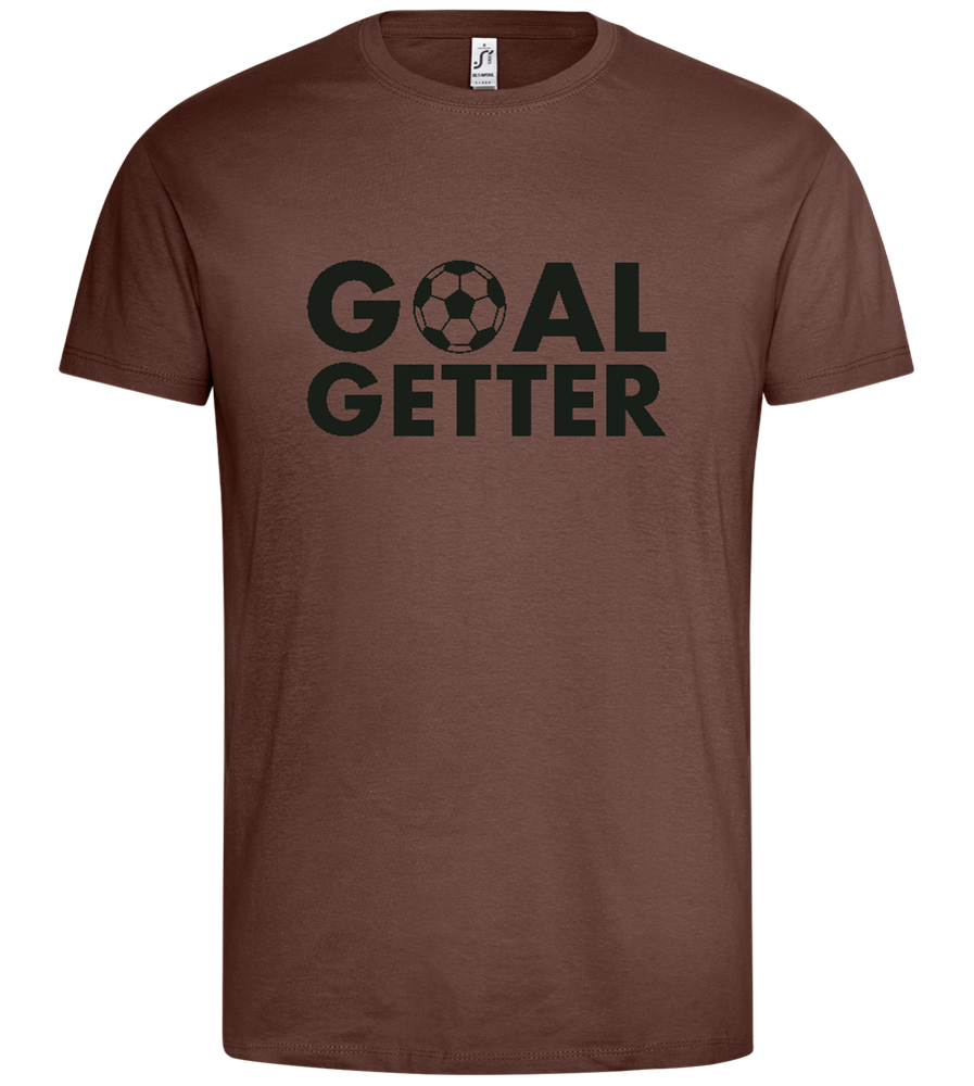 Goal Getter Design - Premium men's t-shirt_CHOCOLATE_front