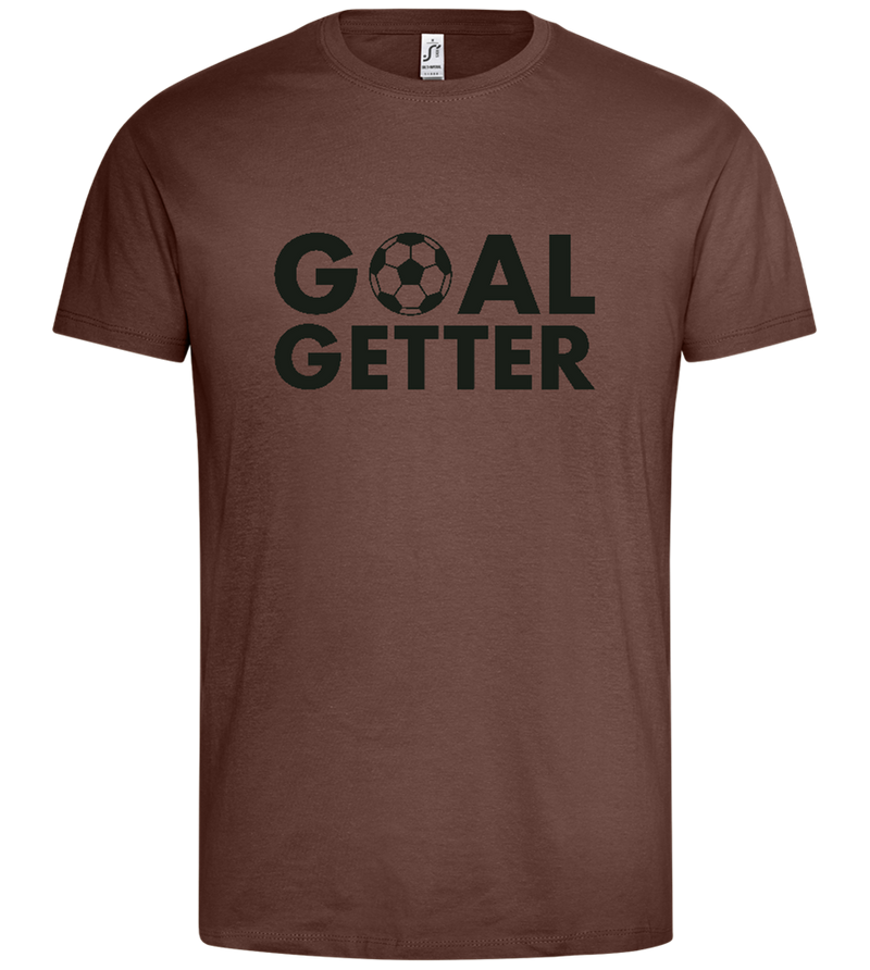 Goal Getter Design - Premium men's t-shirt_CHOCOLATE_front