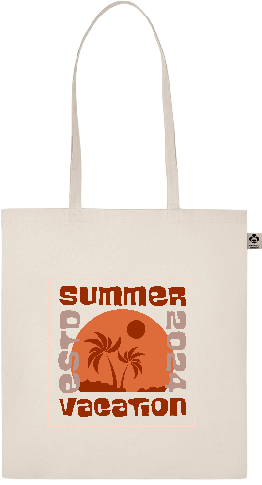 Summer Vacation Design - Essential ecru organic cotton tote bag_BEIGE_front