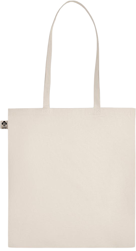 Summer Vacation Design - Essential ecru organic cotton tote bag_BEIGE_back