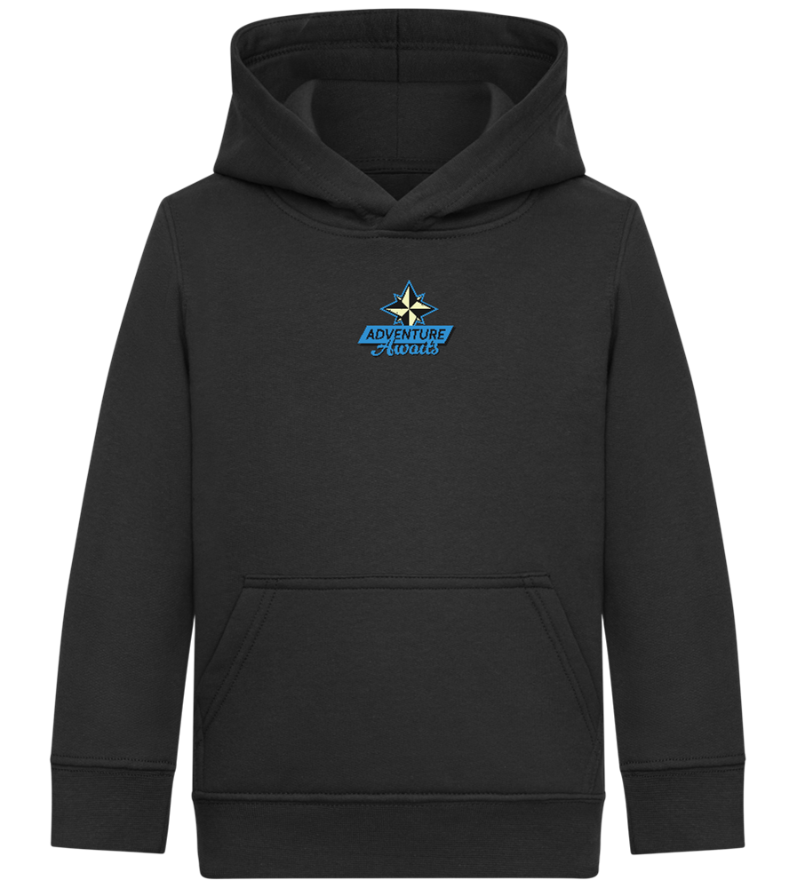 Adventure Awaits Design - Comfort Kids Hoodie_BLACK_front