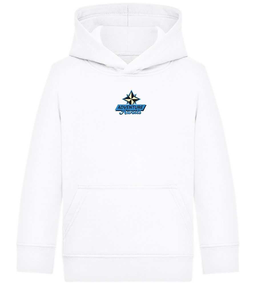 Adventure Awaits Design - Comfort Kids Hoodie_WHITE_front