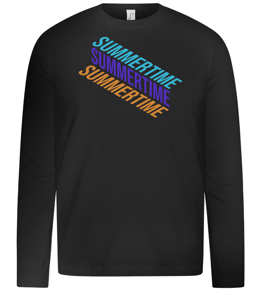 Summertime Text Design - Premium kids long sleeve t-shirt_DEEP BLACK_front