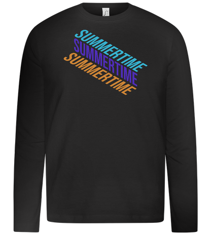 Summertime Text Design - Premium kids long sleeve t-shirt_DEEP BLACK_front