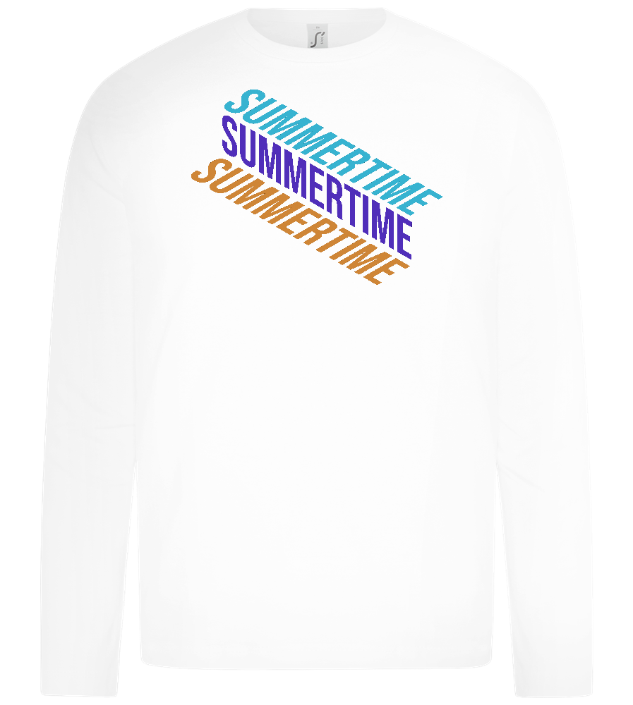 Summertime Text Design - Premium kids long sleeve t-shirt_WHITE_front