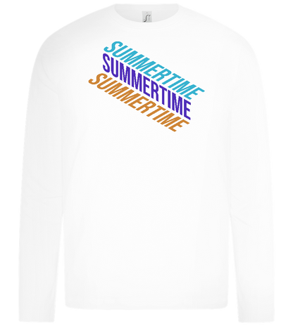 Summertime Text Design - Premium kids long sleeve t-shirt_WHITE_front