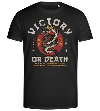 Victory Dragon Design - Premium men's close fitting t-shirt_DEEP BLACK_front