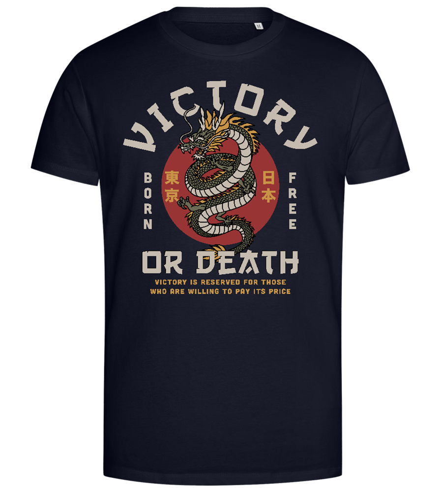 Victory Dragon Design - Premium men's close fitting t-shirt_FRENCH NAVY_front