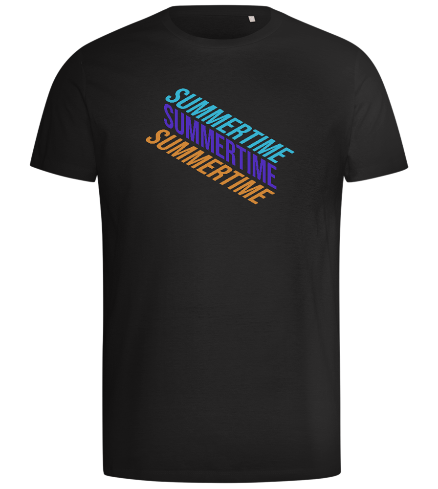 Summertime Text Design - Comfort men's t-shirt_DEEP BLACK_front