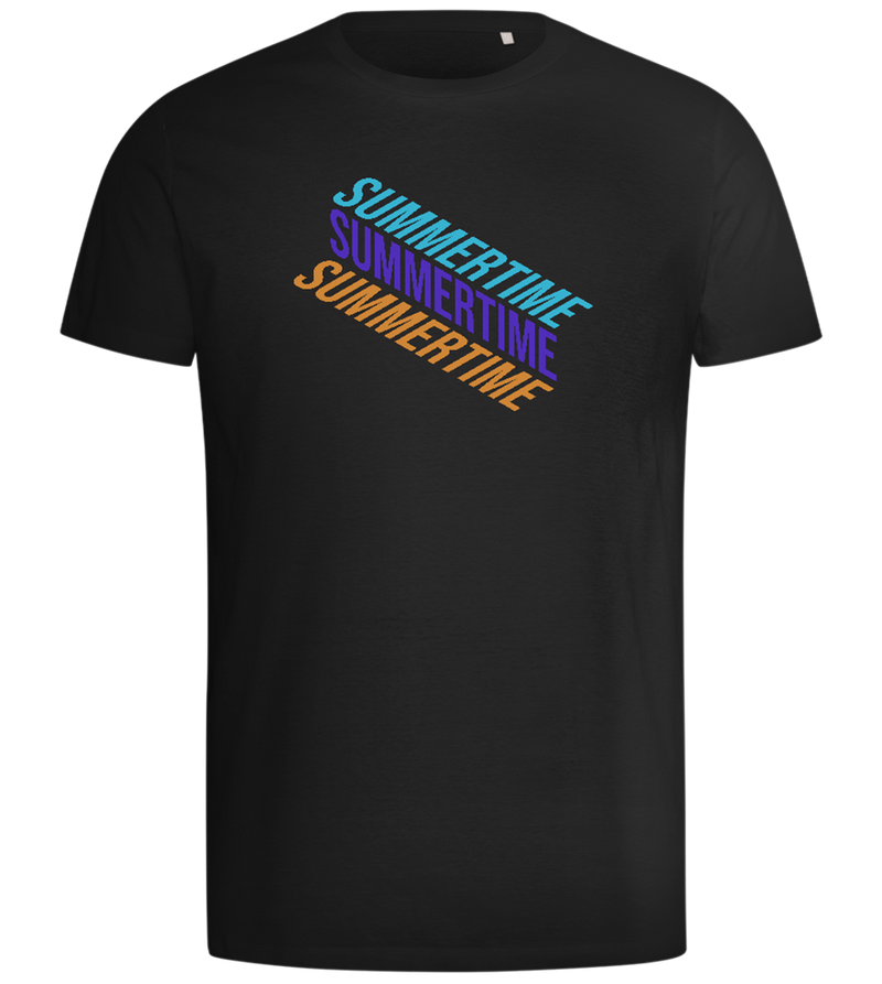 Summertime Text Design - Comfort men's t-shirt_DEEP BLACK_front