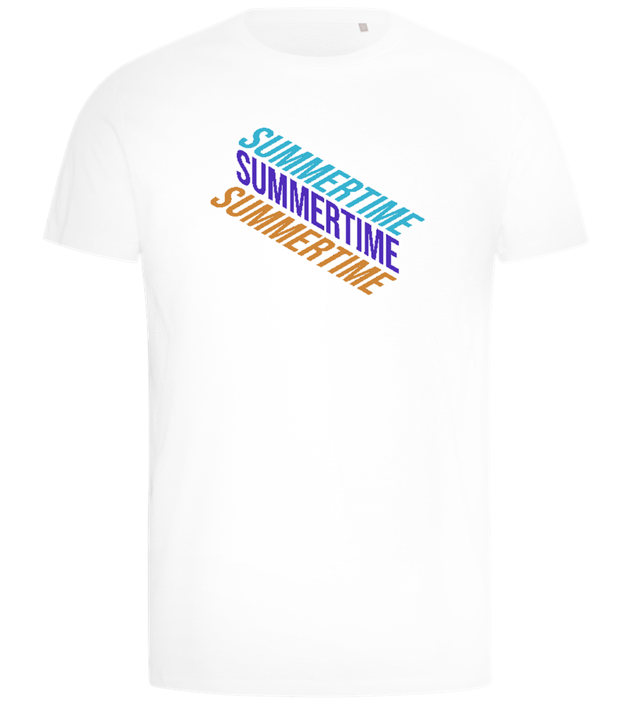 Summertime Text Design - Comfort men's t-shirt_WHITE_front