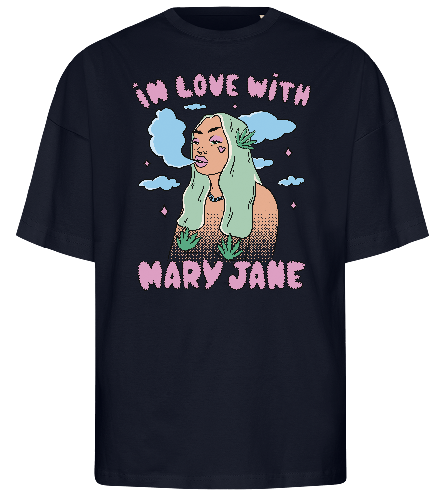 In Love with Mary Jane Design - Premium men's oversized t-shirt_FRENCH NAVY_front