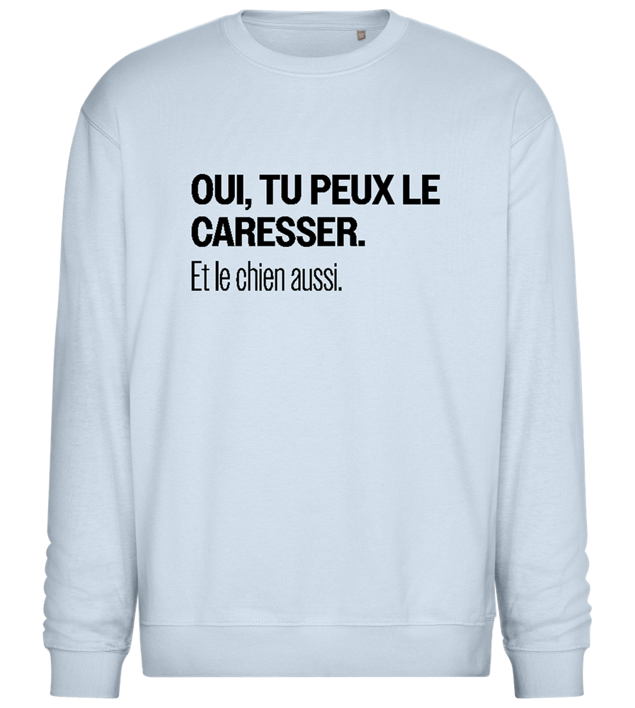 Oui Tu Peux Le Caresser Design - Comfort Essential Unisex Sweater_CREAMY BLUE_front